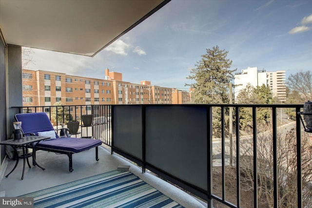 balcony with a view of city