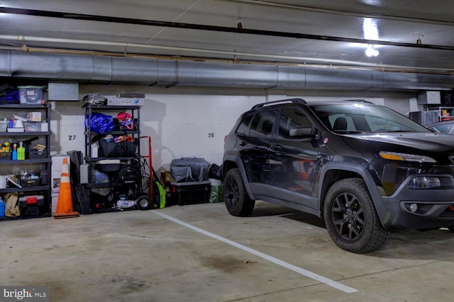 view of parking garage