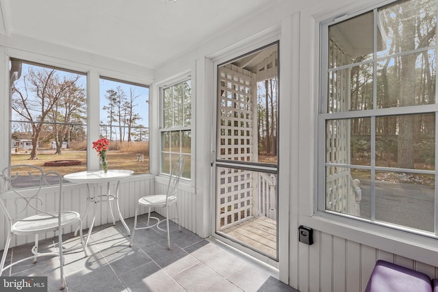 view of unfurnished sunroom