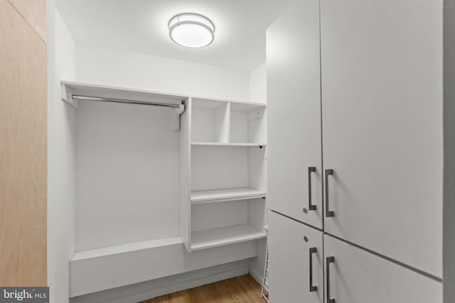 spacious closet with wood finished floors