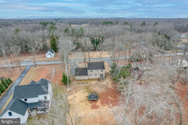 birds eye view of property featuring a rural view