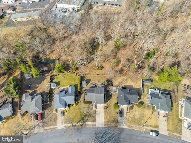 aerial view with a residential view