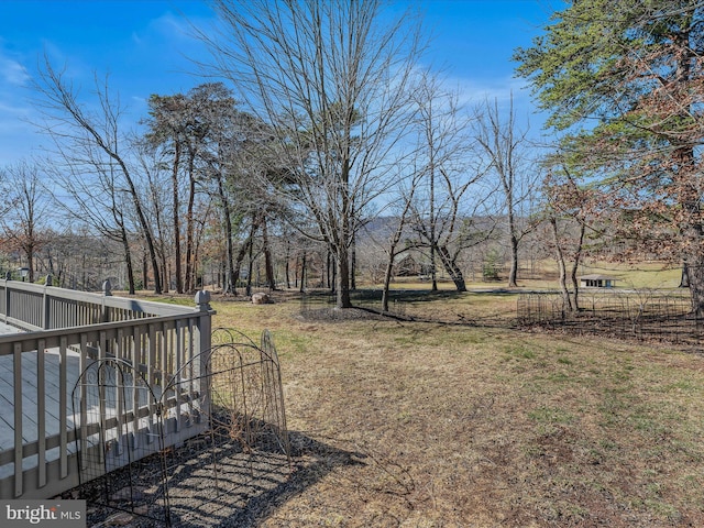 view of yard with fence