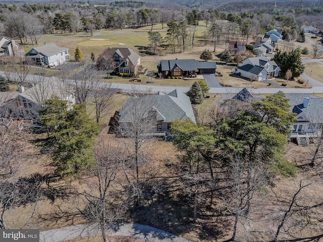 bird's eye view with a residential view