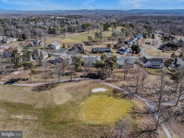 bird's eye view with a residential view and a mountain view