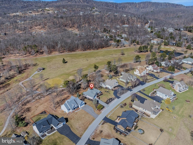 bird's eye view with a residential view