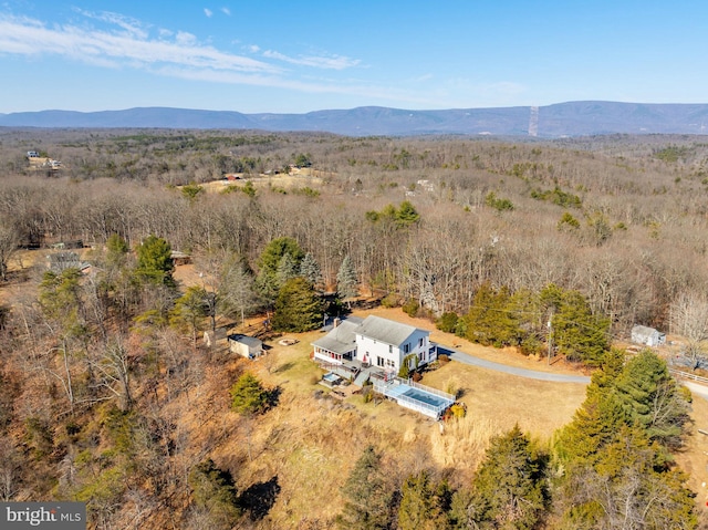 bird's eye view featuring a mountain view