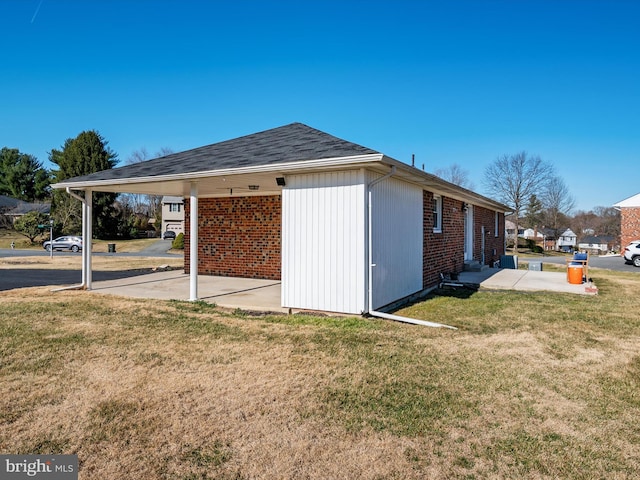 exterior space featuring a carport