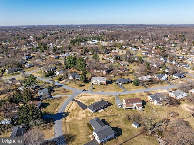 bird's eye view featuring a residential view