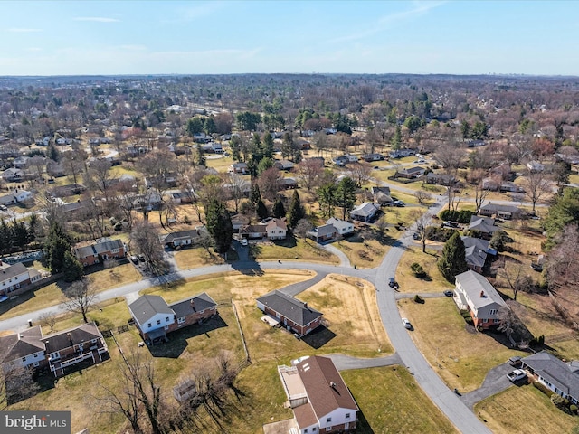 drone / aerial view with a residential view