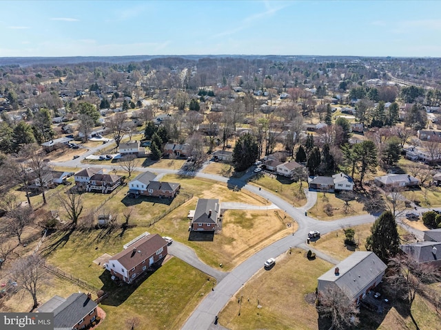 bird's eye view featuring a residential view