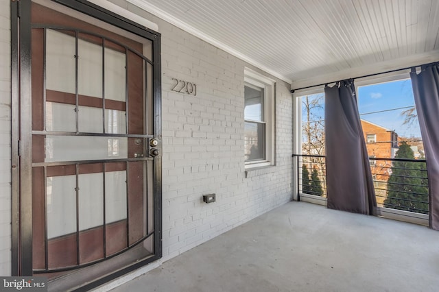 view of unfurnished sunroom