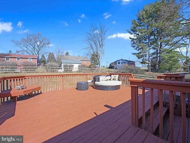 deck featuring fence