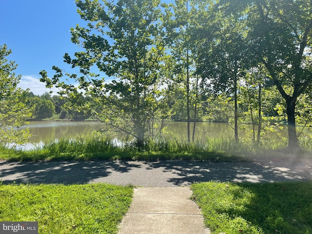 exterior space featuring a water view