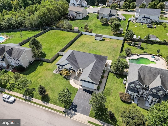 drone / aerial view featuring a residential view