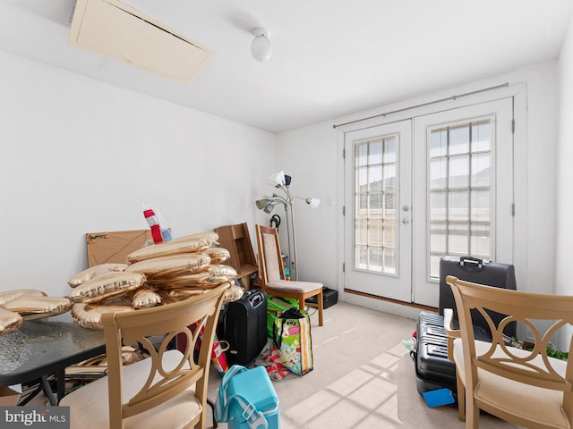 interior space with french doors