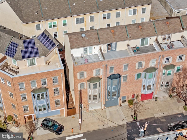 view of building exterior featuring a residential view