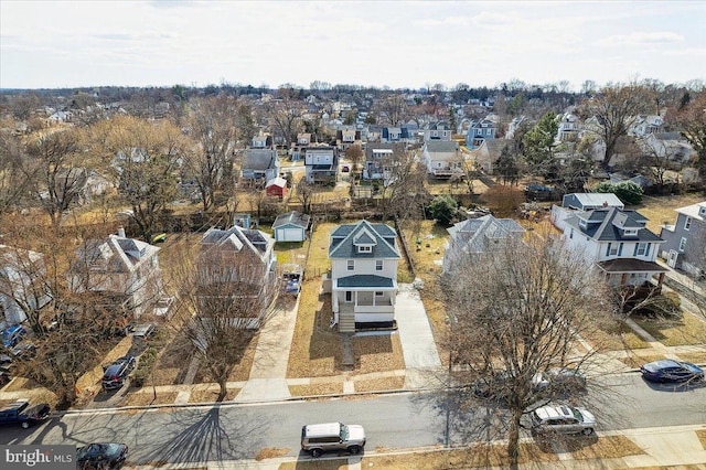 aerial view with a residential view