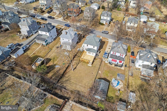 drone / aerial view with a residential view