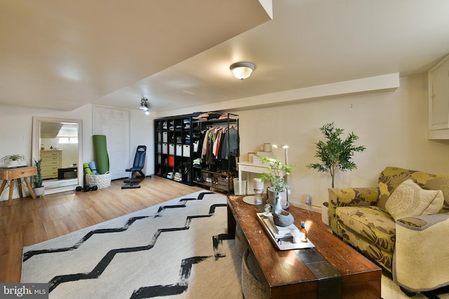 interior space featuring wood finished floors