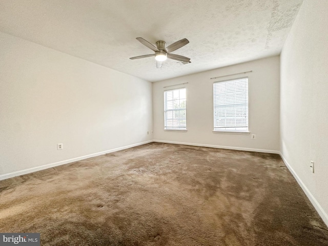8961 Town Center Cir Unit 1-203, Upper Marlboro, MD 20774 - carpeted spare room with ceiling fan, baseboards, and a textured ceiling
