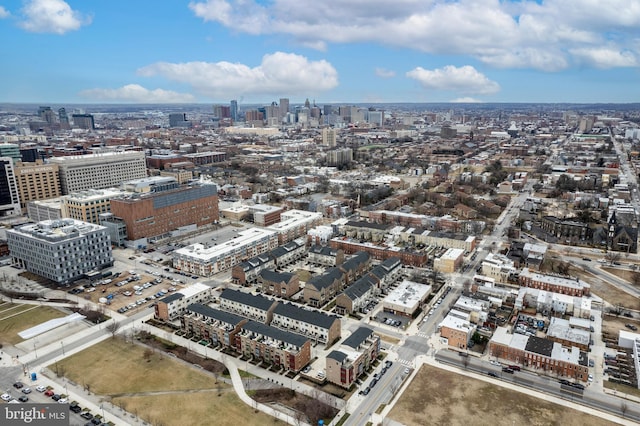 birds eye view of property featuring a view of city