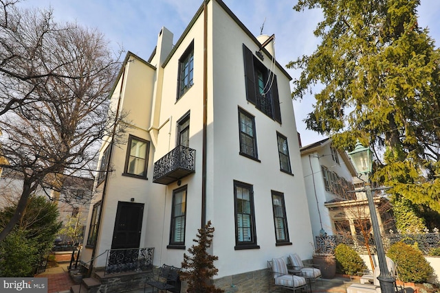 view of home's exterior featuring stucco siding