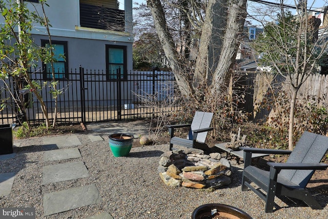 view of yard with fence