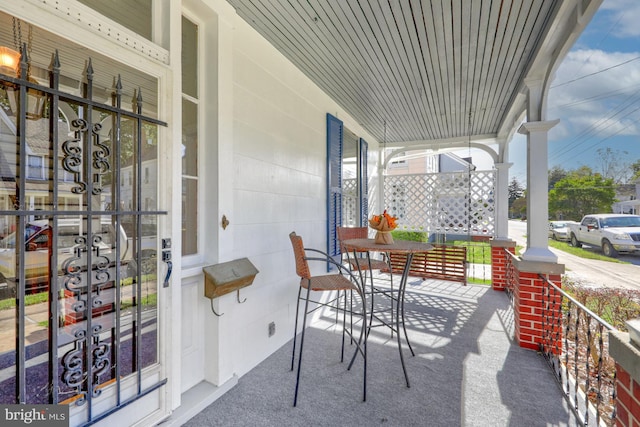 view of patio / terrace with a porch