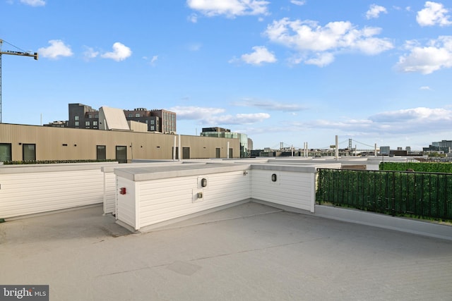 view of patio with a city view