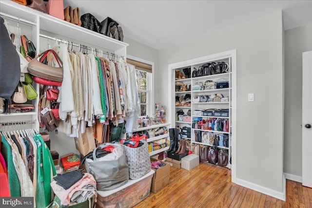 spacious closet featuring wood finished floors