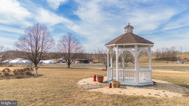 view of yard featuring a gazebo