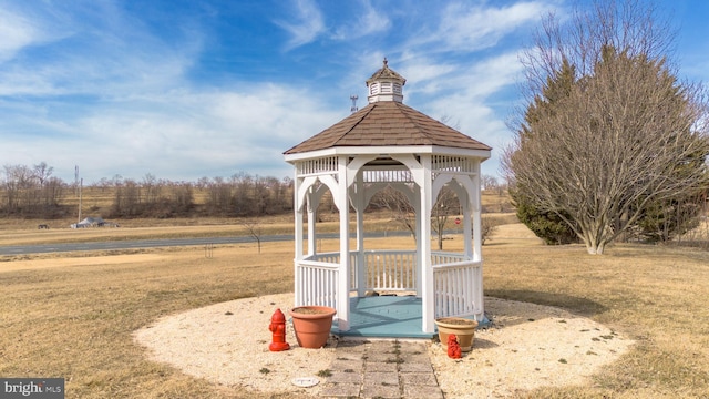 exterior space with a gazebo