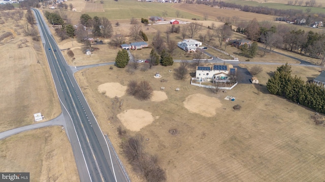 aerial view featuring a rural view