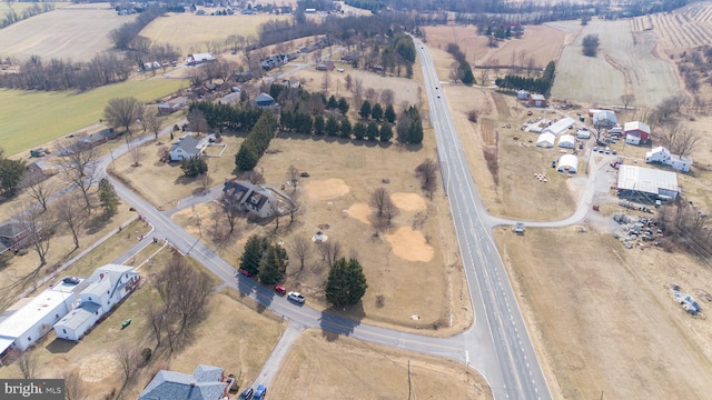 bird's eye view featuring a rural view