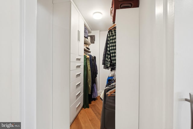 walk in closet featuring light wood-type flooring