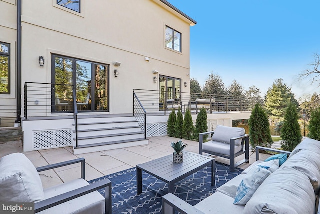 view of patio featuring an outdoor hangout area