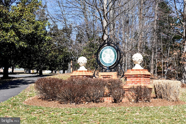 view of community sign