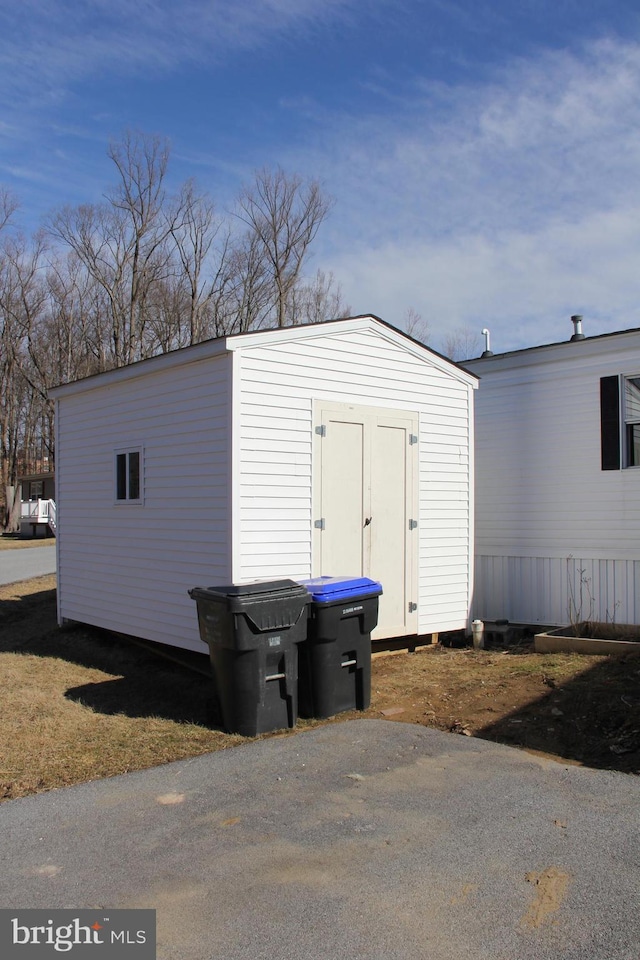 view of shed