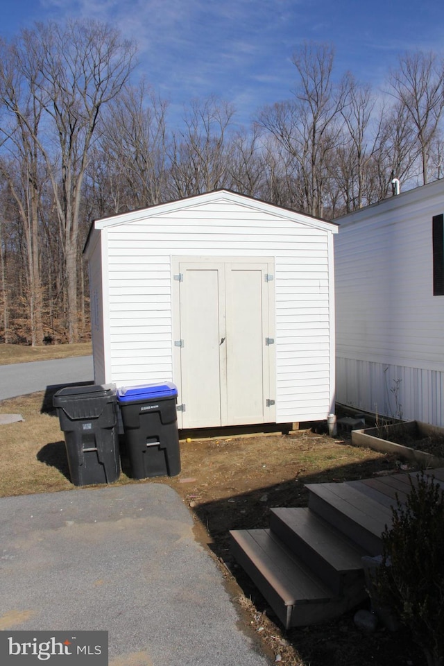 view of shed