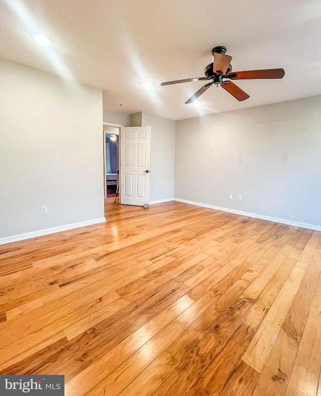 365 Heritage Way, Tuckerton, NJ 08087 - spare room featuring baseboards, ceiling fan, and light wood finished floors