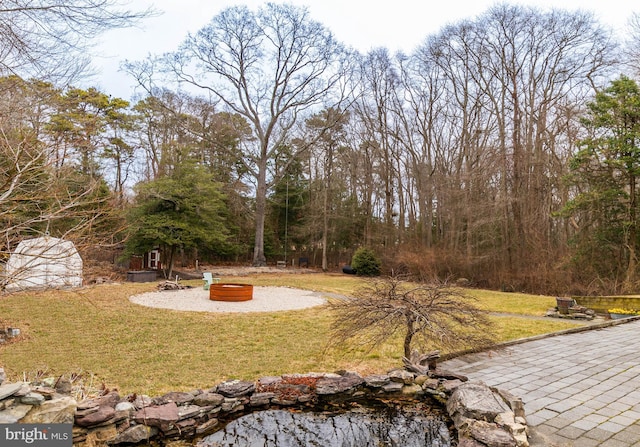 365 Heritage Way, Tuckerton, NJ 08087 - view of yard with a fire pit and a patio
