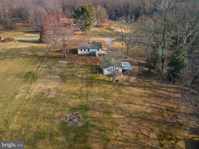 aerial view with a rural view