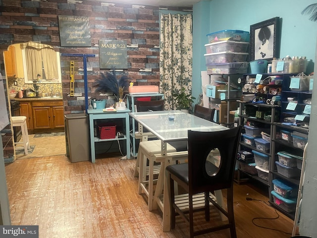 office area featuring light wood-style floors