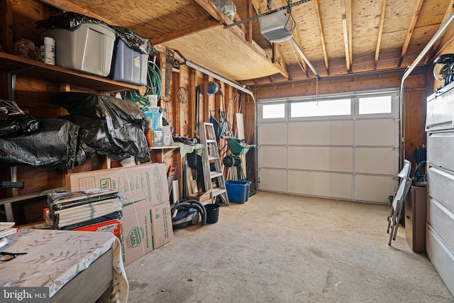 garage featuring a garage door opener