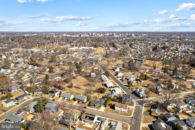 aerial view with a residential view