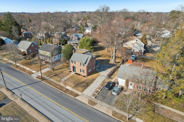 drone / aerial view with a residential view