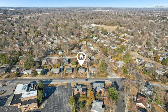 aerial view with a residential view