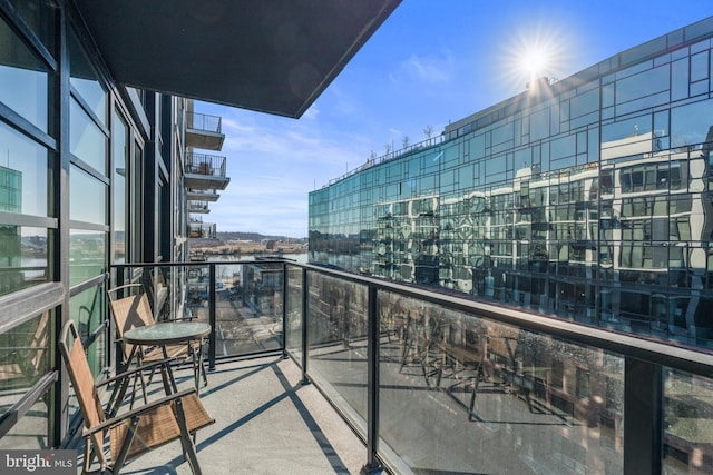 balcony featuring a city view