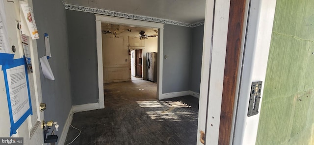 hallway with baseboards